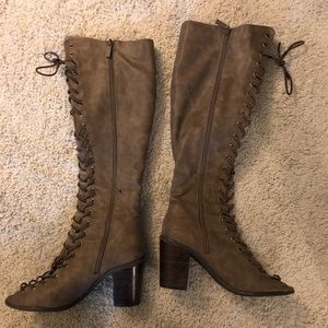 Brown Lace Up Boots